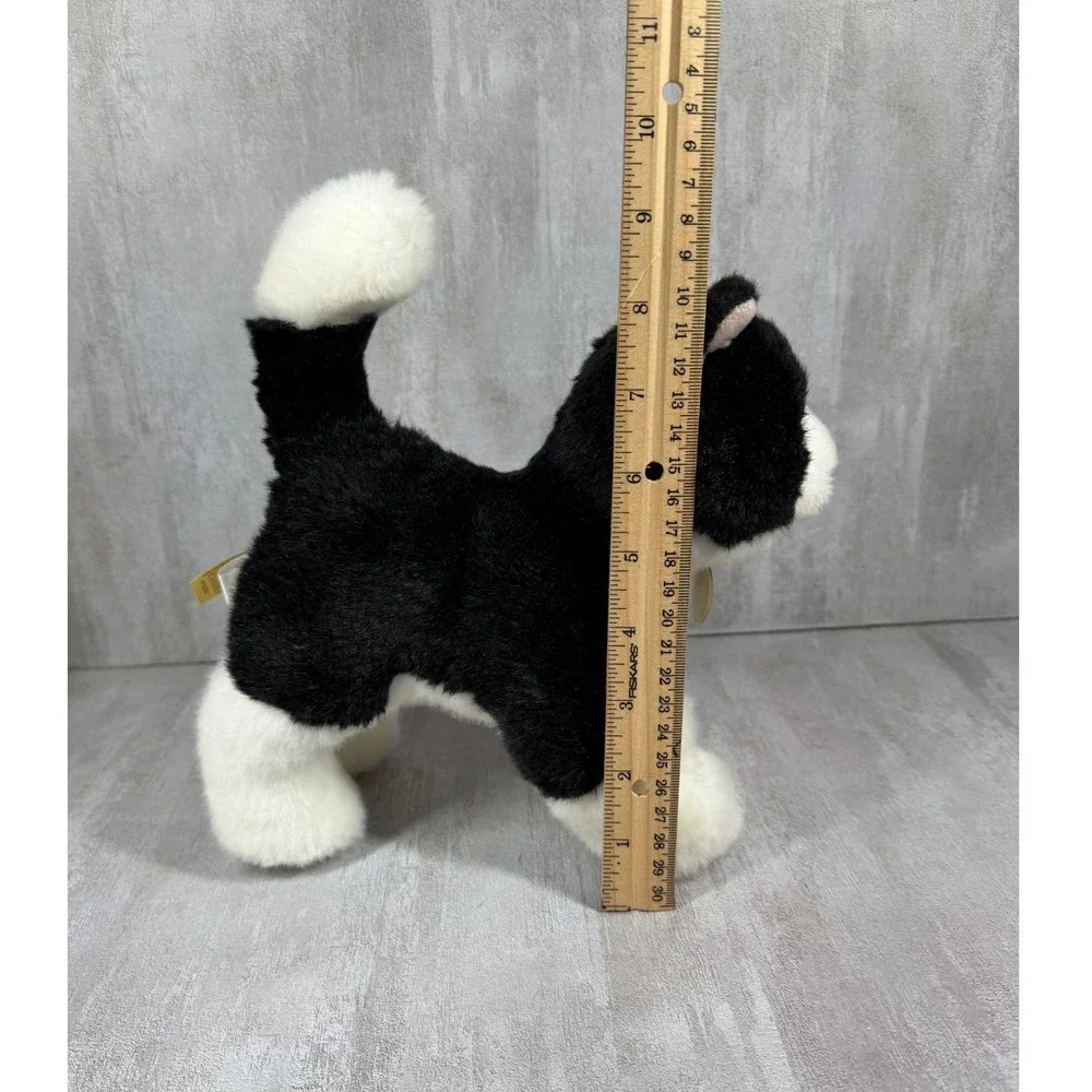 Aurora Miyoni Tuxedo Cat Plush Stuffed Animal Black White Realistic 10 Inch